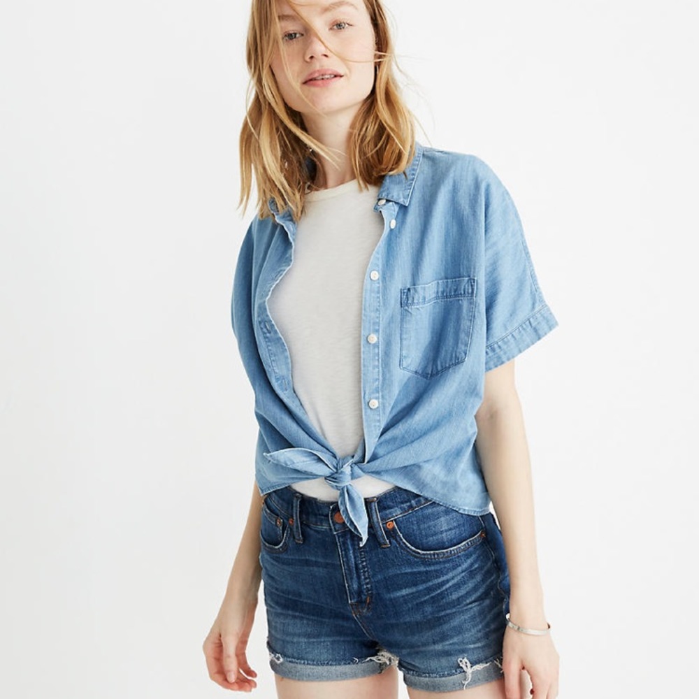Madewell High Rise Denim Shorts in Glenoaks Wash